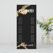 黒と金ゴールド大理石ヘアサロン価格一覧メニュー メニュー (スタンド正面)