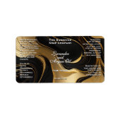 黒と金ゴールド大理石化粧品ドロッパーボトル ラベル (正面)