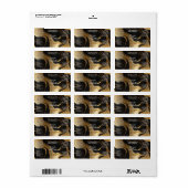 黒と金ゴールド大理石化粧品ドロッパーボトル ラベル (フルシート)