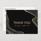 黒と金ゴールド大理石紹介ありがとう  ポストカード (正面/裏面)