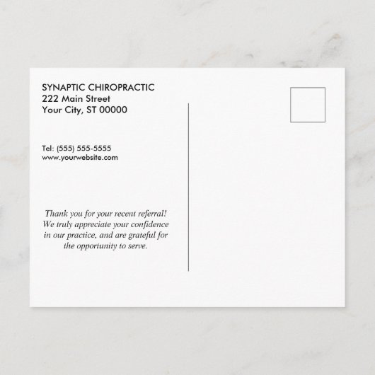 黒と金ゴールド大理石紹介ありがとう  ポストカード (裏面)