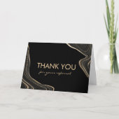 黒と金ゴールド大理石紹介カードありがとう サンキューカード (正面)