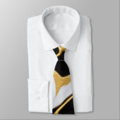 黒と金ゴールド大理石 ネクタイ (タイ)