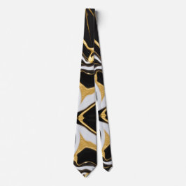 黒と金ゴールド大理石 ネクタイ