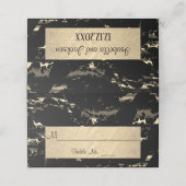 黒と金ゴールド大理石 プレイスカード (外部開封)