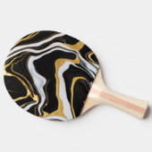 黒と金ゴールド大理石 卓球ラケット (横)