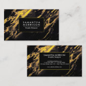 黒と金ゴールド大理石 名刺 (正面/裏面)