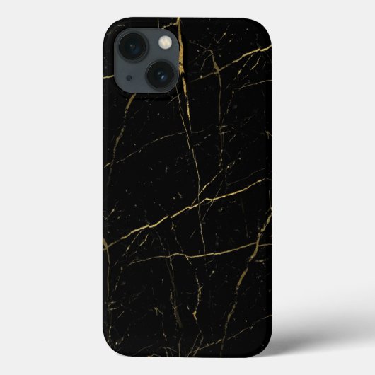 黒と金ゴールド大理石 Case-Mate iPhoneケース (裏面)