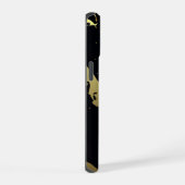 黒と金ゴールド大理石 iPhone 15ケース (右側面)