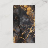 黒と金ゴールド大理石、QRコード結婚式RSVP エンクロージャーカード (裏面)