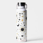 黒と金ゴールド天日月星 ウォーターボトル (背面)