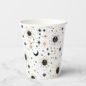 黒と金ゴールド天日月星 紙コップ (裏面)