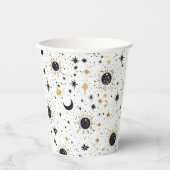 黒と金ゴールド天日月星 紙コップ (正面)