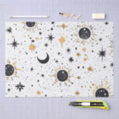 黒と金ゴールド天日月星 薄葉紙 (クラフト)