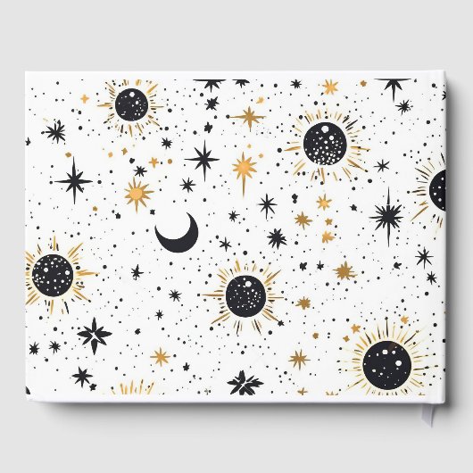 黒と金ゴールド天日月結婚星 ゲストブック (裏面)