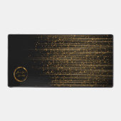 黒と金ゴールド射撃、 発砲星 デスクマット (正面)