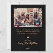 黒と金ゴールド平和の愛と喜びスクリプト5写真 シーズンカード (裏面)