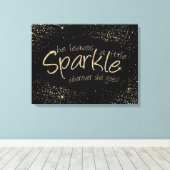 黒と金ゴールド彼女葉は少し輝く キャンバスプリント (インサイチュ (ウッドフロア))