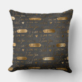 黒と金ゴールド愛する台本 クッション (正面)