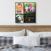 黒と金ゴールド愛Nana 3フォトコラージュ キャンバスプリント (インサイチュ (寝室))