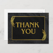 黒と金ゴールド感謝していのはがき ポストカード (正面/裏面)