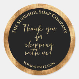 黒と金ゴールド感謝していは我々とショッピング ラウンドシール