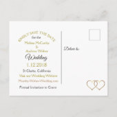 黒と金ゴールド日付はがきを保存 案内ポストカード (裏面)