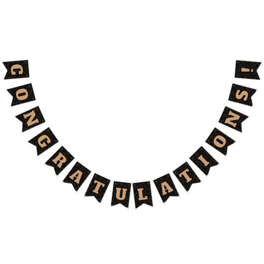 黒と金ゴールド星の卒業バンティングバナー バンティングフラッグ (全)