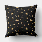 黒と金ゴールド星アクセント枕 クッション (裏面)
