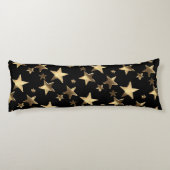 黒と金ゴールド星パターンフェスティバルクリスマス ボディピロー (裏面)