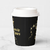 黒と金ゴールド星応援30年誕生日 紙コップ (右)