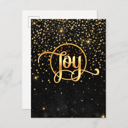 黒と金ゴールド星JOY 案内ポストカード (正面/裏面)