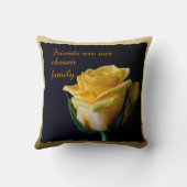 黒と金ゴールド枕に美しい黄色のバラ クッション (裏面)