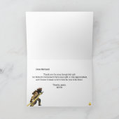 黒と金ゴールド消防士の退職ありがとう サンキューカード (内部)