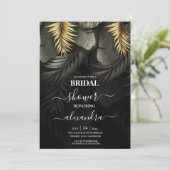 黒と金ゴールド熱帯の目的地ブライダルインビタ 招待状 (スタンド正面)