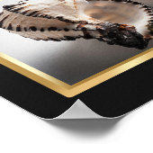 黒と金ゴールド熱帯シーシェルプリント可能アート ポスター (角)