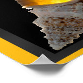 黒と金ゴールド熱帯シーシェルプリント可能アート ポスター (角)