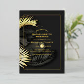黒と金ゴールド熱帯バチェロレッテ週末 箔招待状 (立ち正面)
