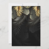 黒と金ゴールド熱帯目的地ウェディングインビタ 招待状 (裏面)