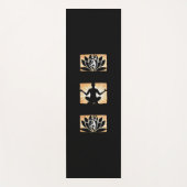 黒と金ゴールド瞑想メンズヨガマット ヨガマット (正面)