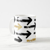 黒と金ゴールド矢印マグカップ コーヒーマグカップ (正面左)