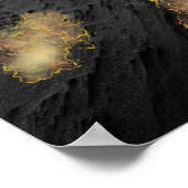 黒と金ゴールド砂の熱帯印刷可能なアート ポスター (角)