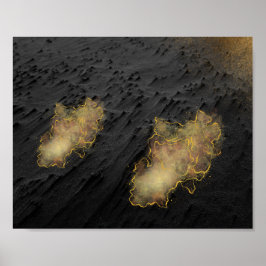 黒と金ゴールド砂の熱帯印刷可能なアート ポスター