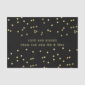 黒と金ゴールド紙吹雪ありがとうティッシュペーパー 薄葉紙 (正面)