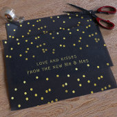 黒と金ゴールド紙吹雪ありがとうティッシュペーパー 薄葉紙