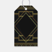 黒と金ゴールド素晴らしのヴィンテージ結婚ギャツビー ギフトタグ (裏面)