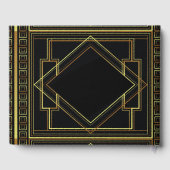 黒と金ゴールド素晴らしのヴィンテージ結婚ギャツビー ゲストブック (裏面)