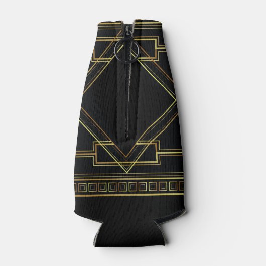 黒と金ゴールド素晴らしのヴィンテージ結婚ギャツビー ボトルクーラー (裏面)