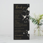黒と金ゴールド結婚のサンキューカード メニュー (スタンド正面)