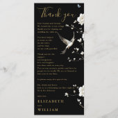 黒と金ゴールド結婚のサンキューカード メニュー (正面)